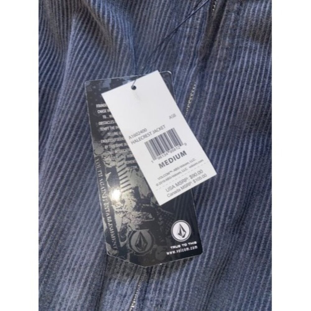 Volcom Halecrest Jacket Corduroy Sherpa Collar Full-Zip Black $90 Size Medium - Picture 5 of 5